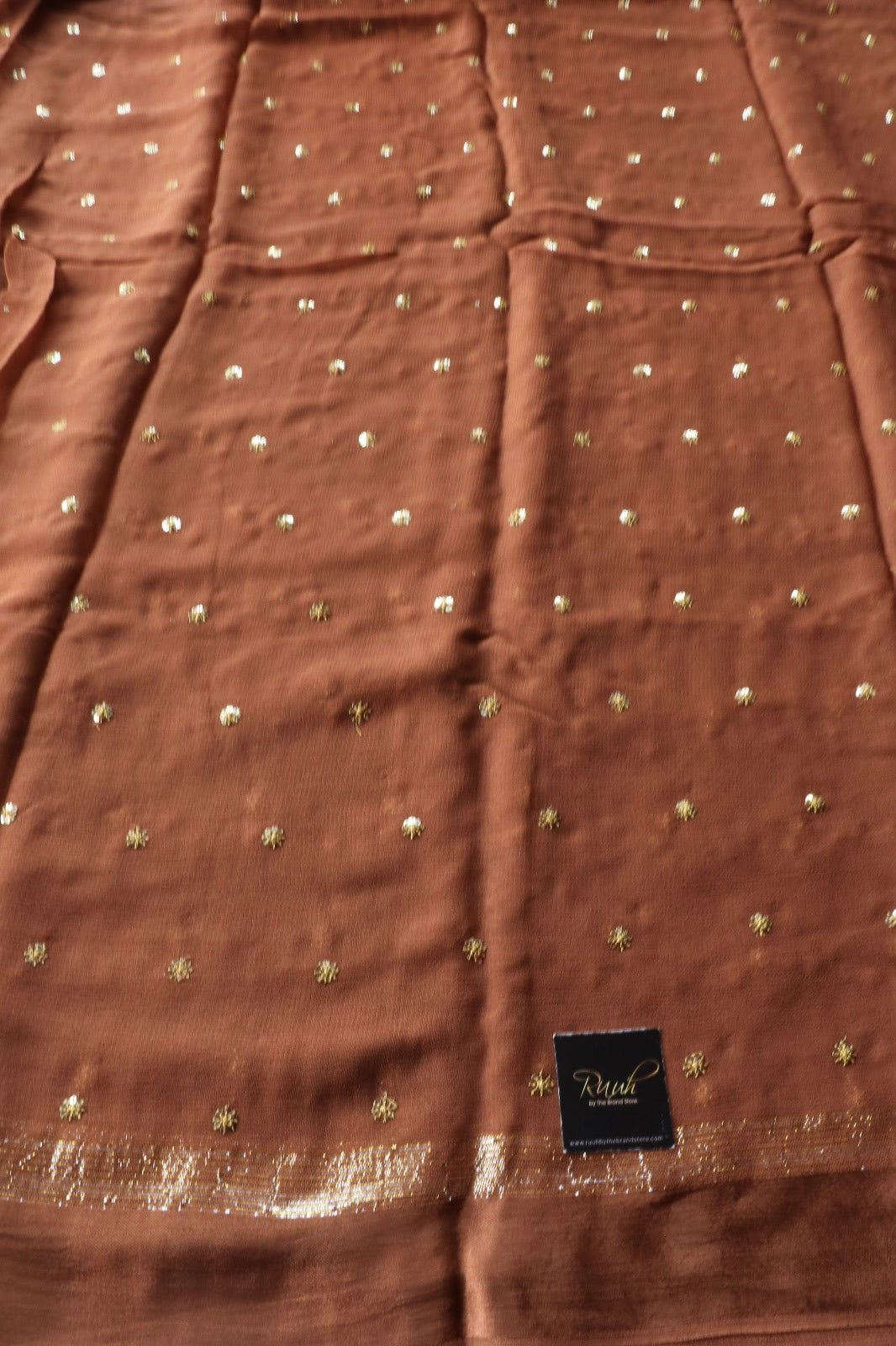 VERY LIGHT BROWN VISCOSE GEORGETTE SAREE