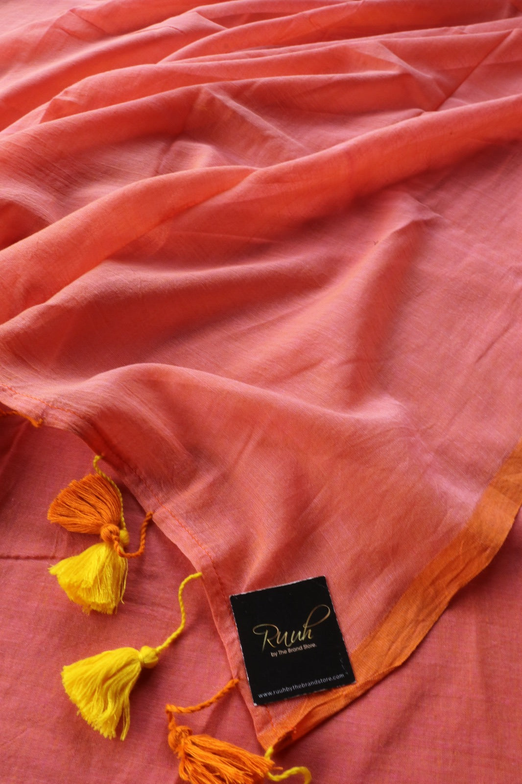 DUAL TONE YELLOW X ORANGE MULMUL SAREE