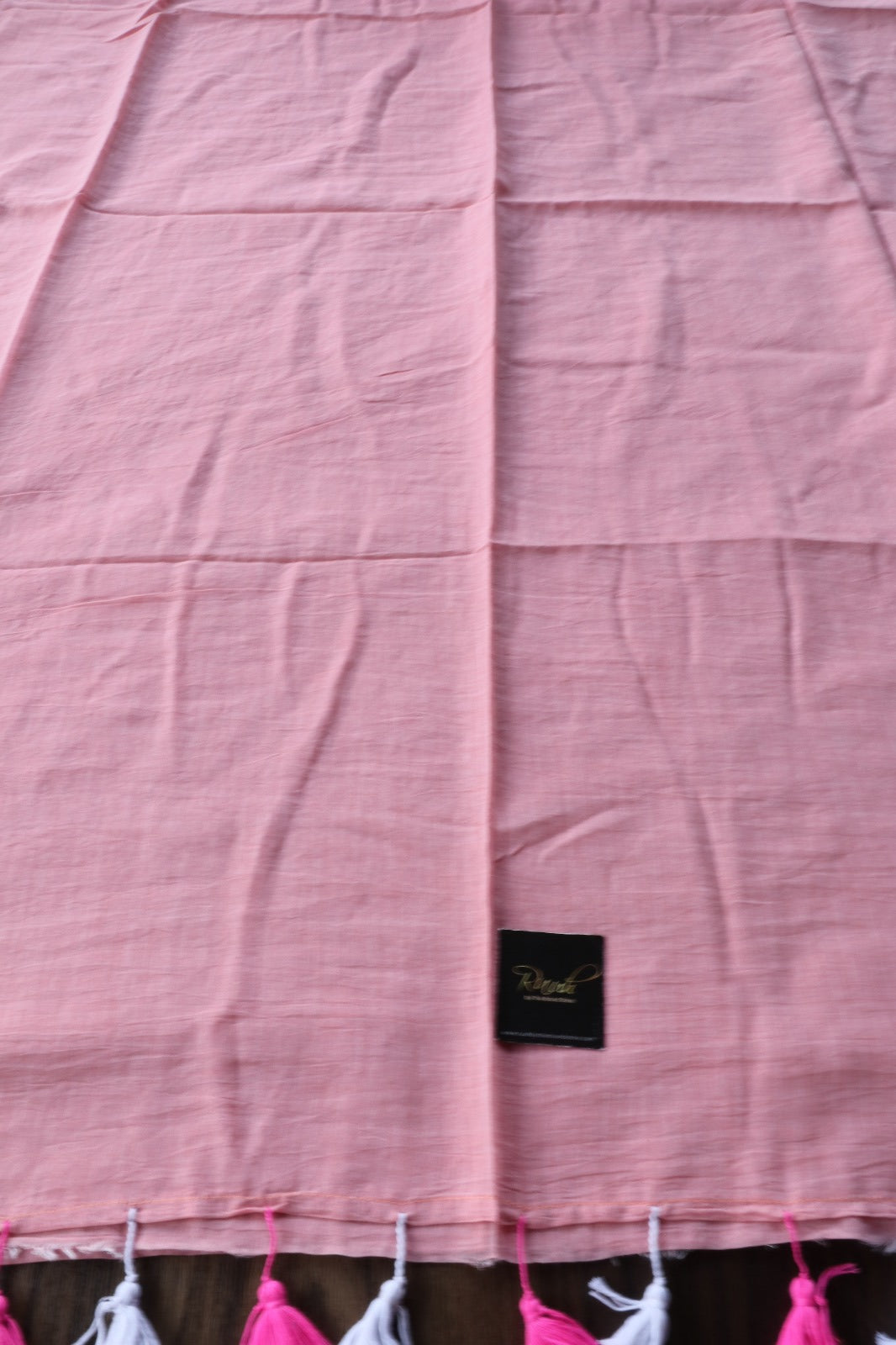 POWDER PINK MULMUL SAREE