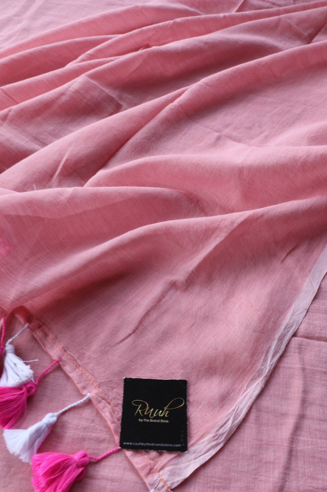 POWDER PINK MULMUL SAREE