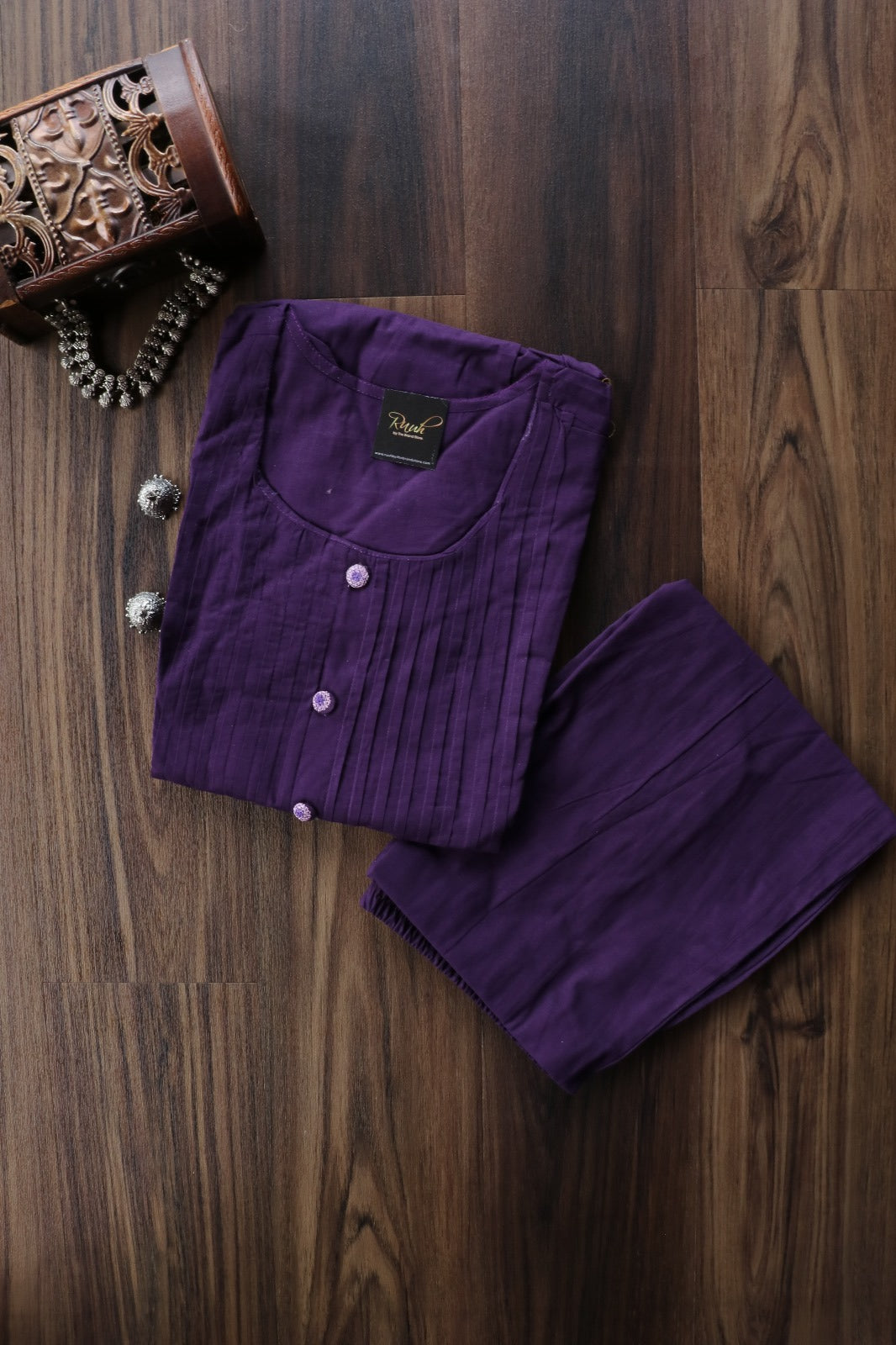 PURPLE COTTON CO ORD SET