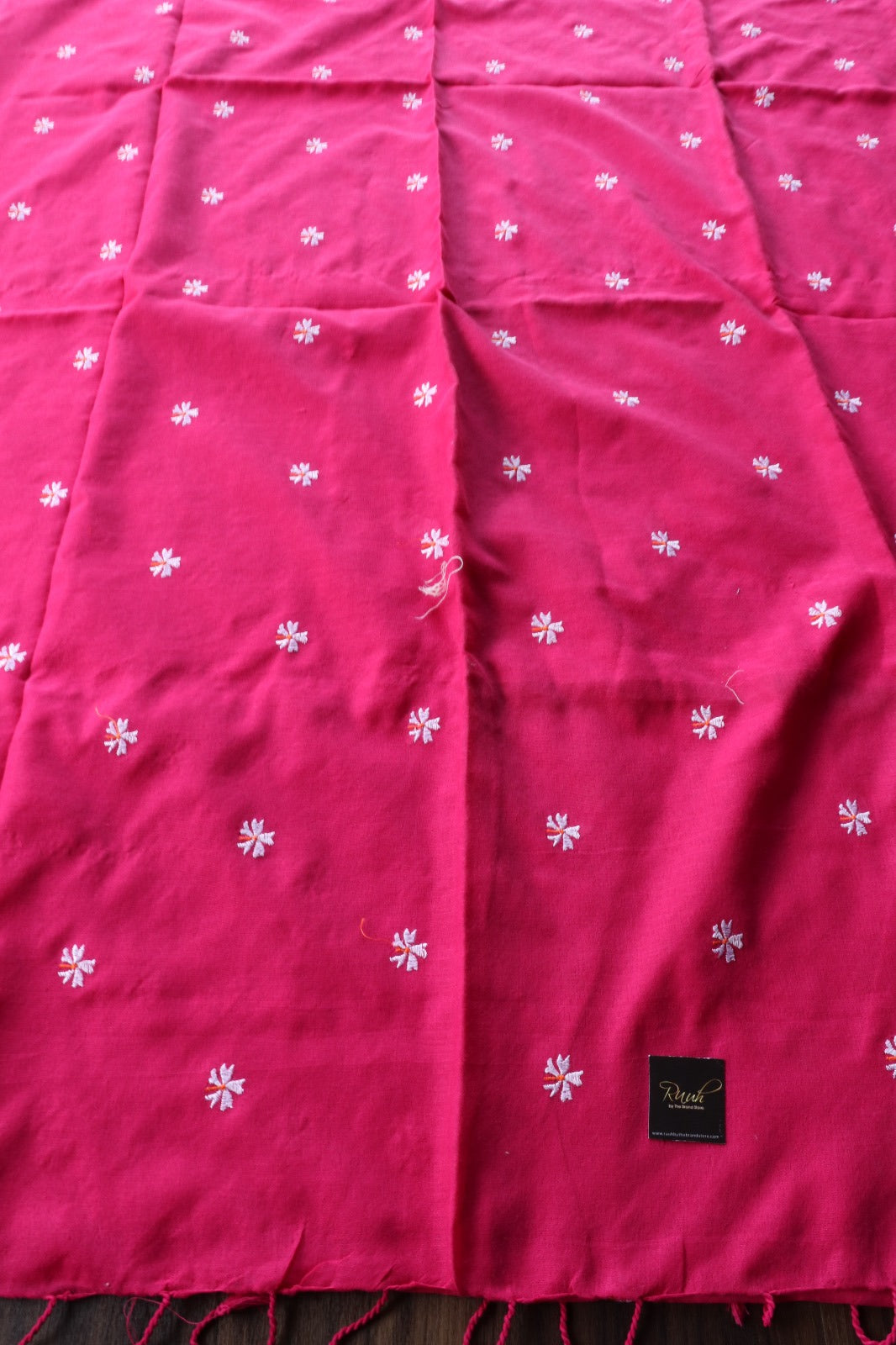 HOT PINK KHADI COTTON PARIJAT EMBRODIERY