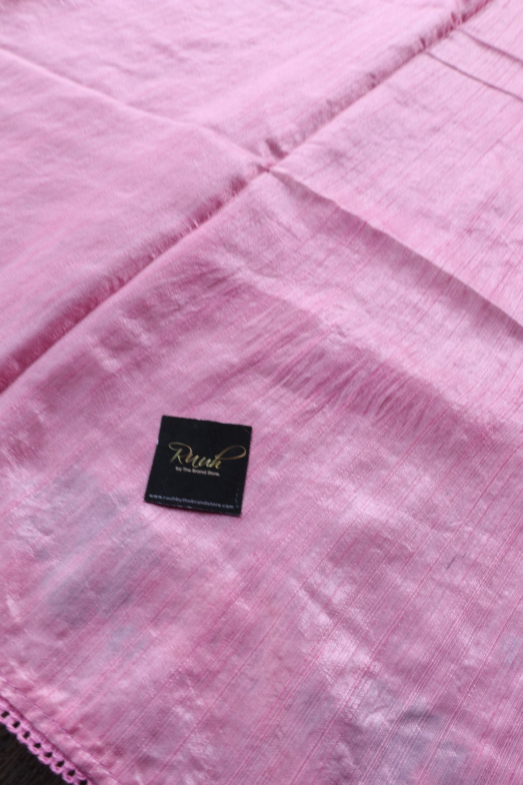 PINK NET KOTA SAREE WITH FLORAL EMBROIDERY