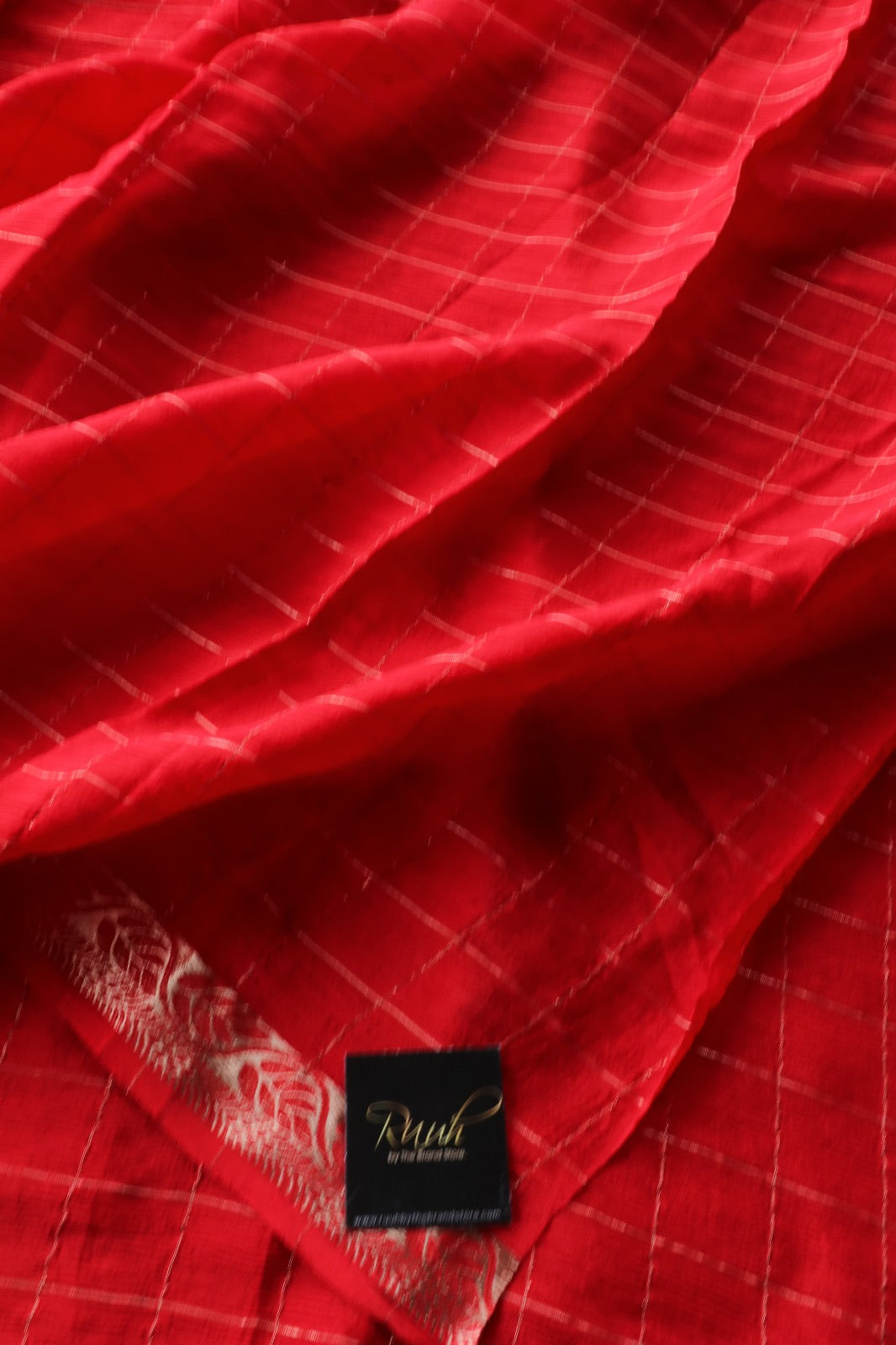 RED VISCOSE CHINNON CRUSH SAREE