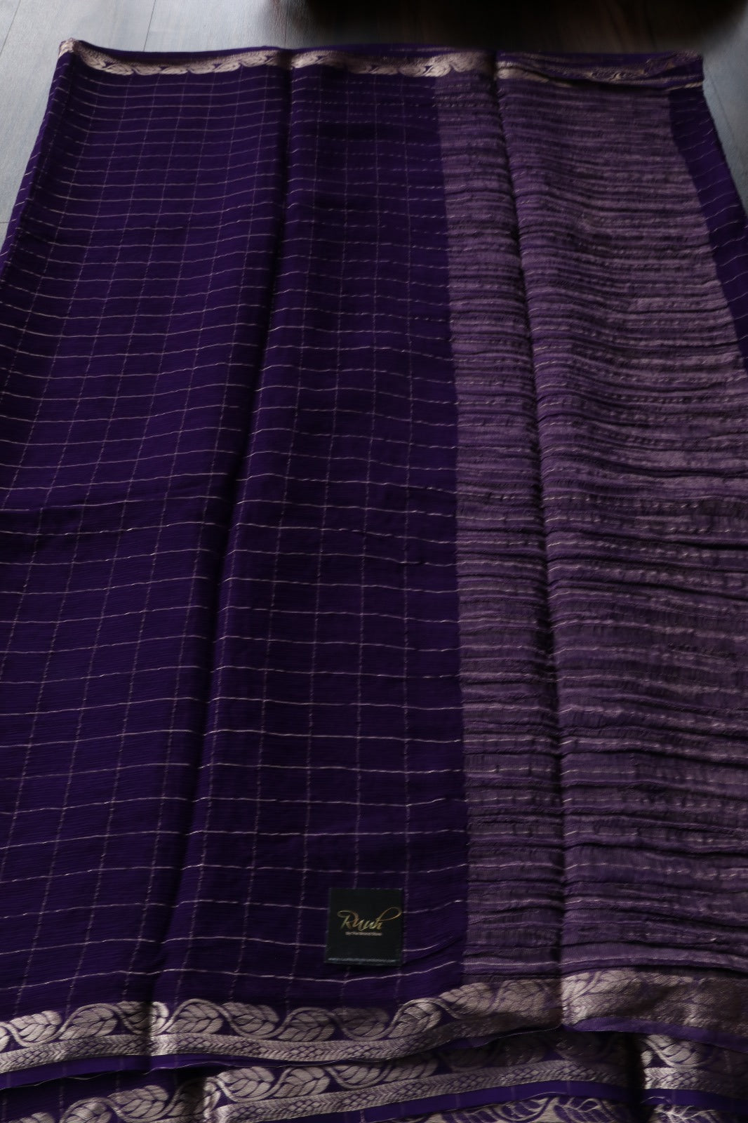 PURPLE VISCOSE CHINNON SAREE
