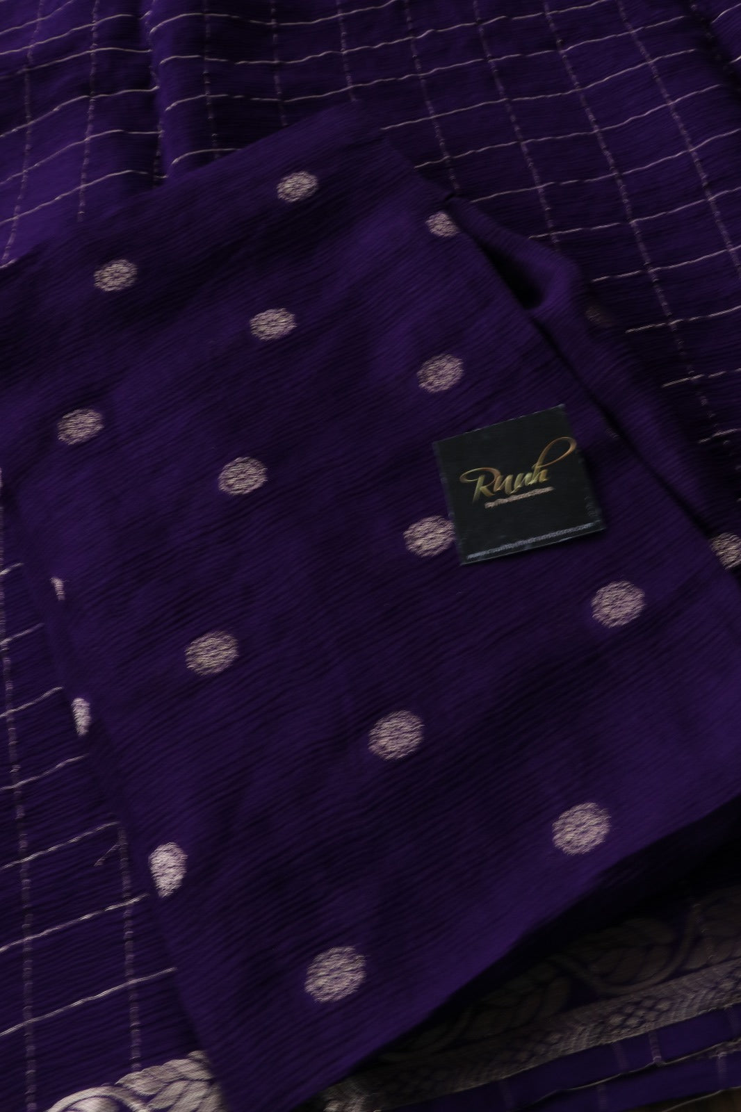 PURPLE VISCOSE CHINNON SAREE