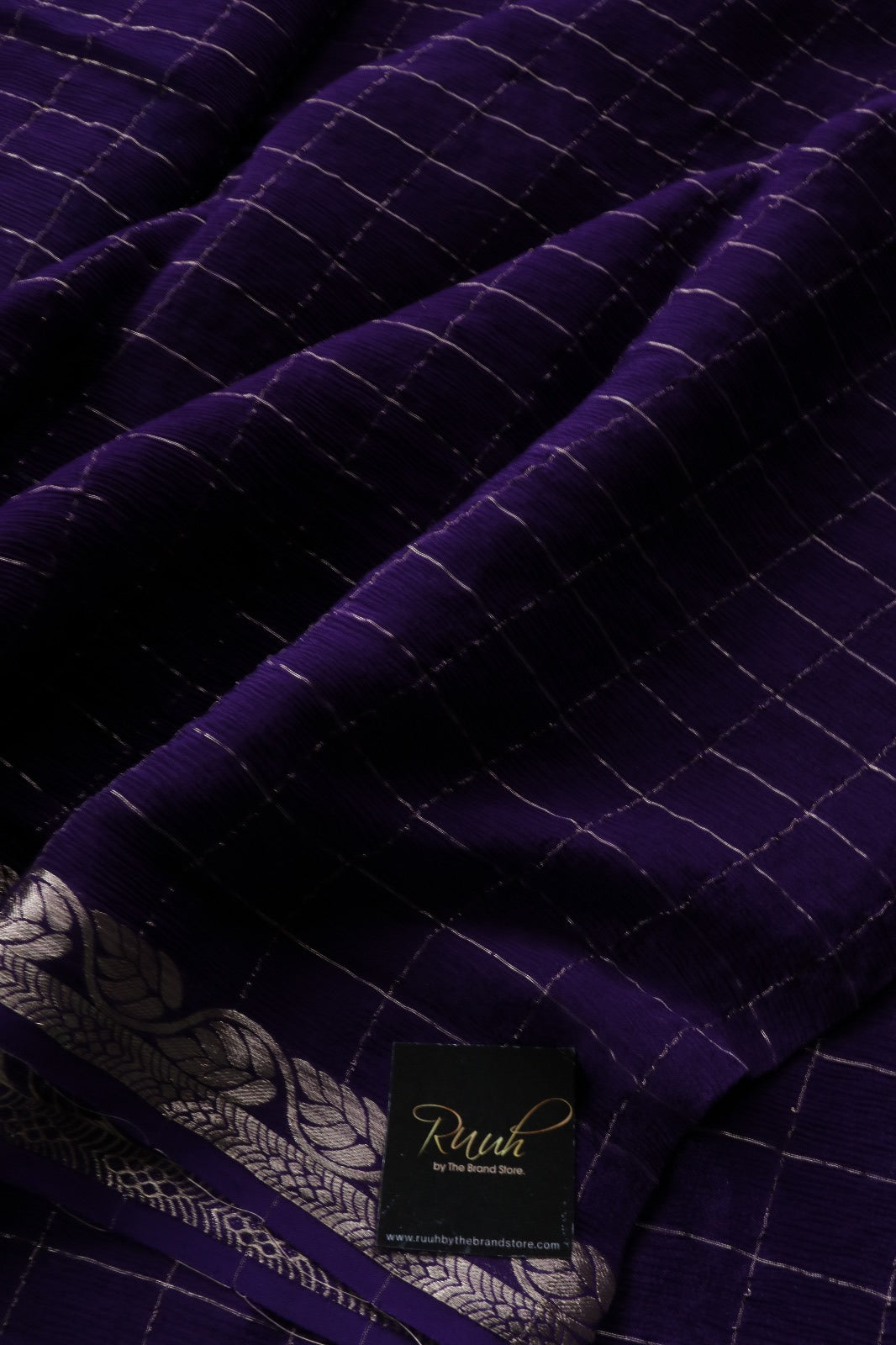 PURPLE VISCOSE CHINNON SAREE