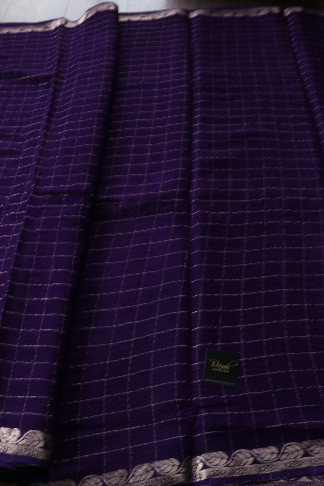 PURPLE VISCOSE CHINNON SAREE