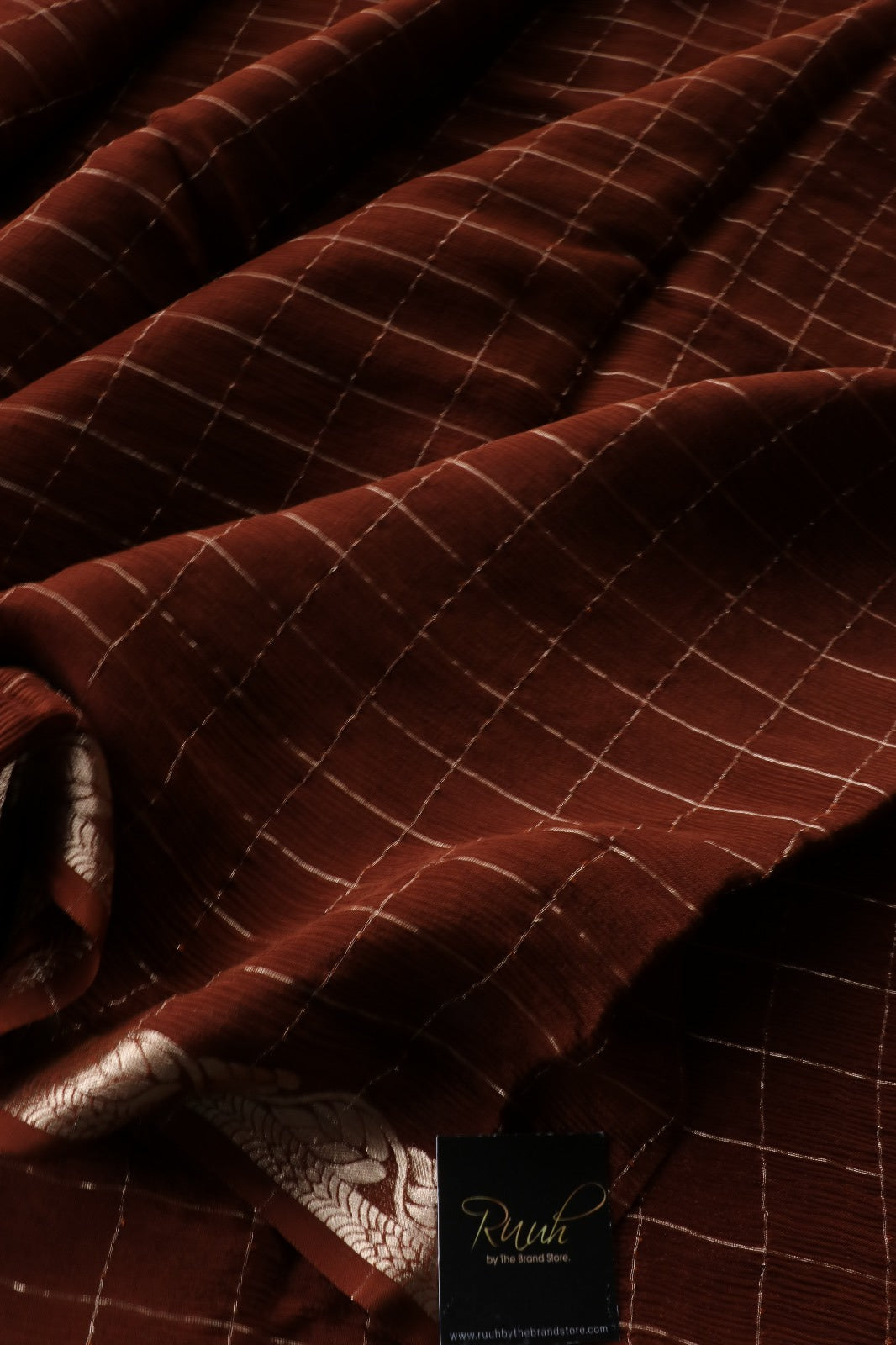 BROWN VISCOSE CHINNON SAREE- TBS26VC1- PREBOOK