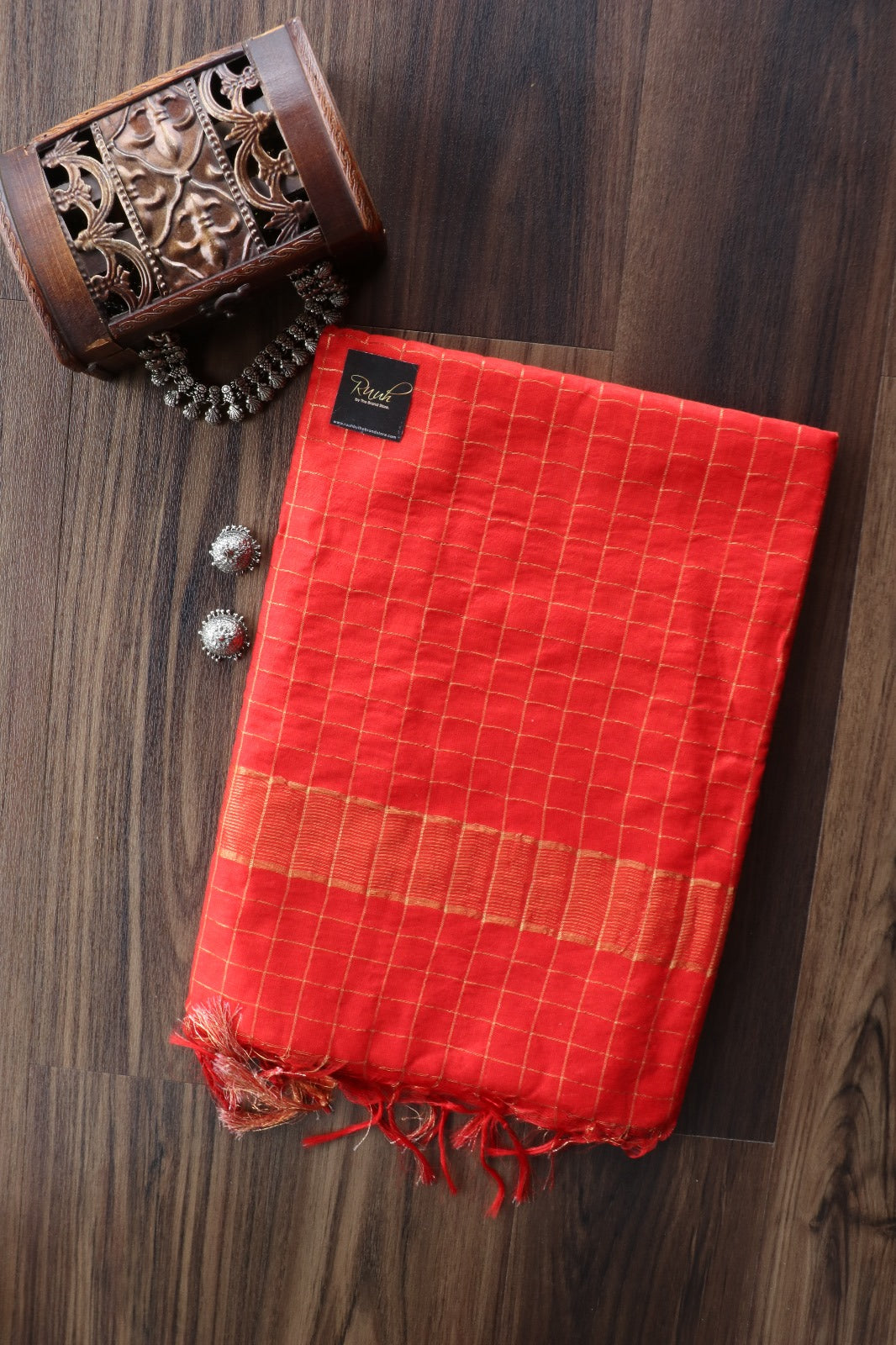 RED SEMI SILK CHECKS