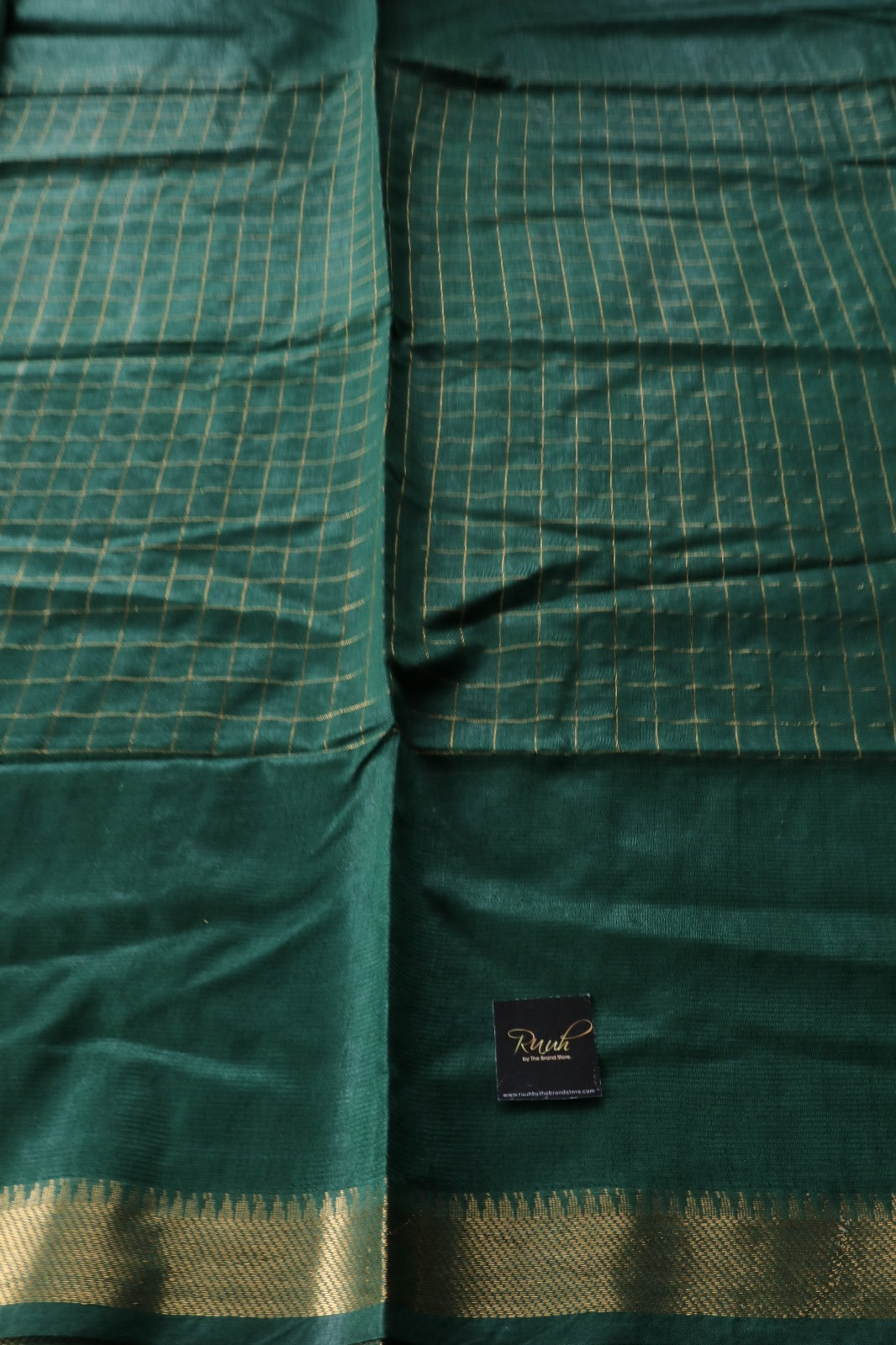 DARK GREEN SEMI SILK CHECKS