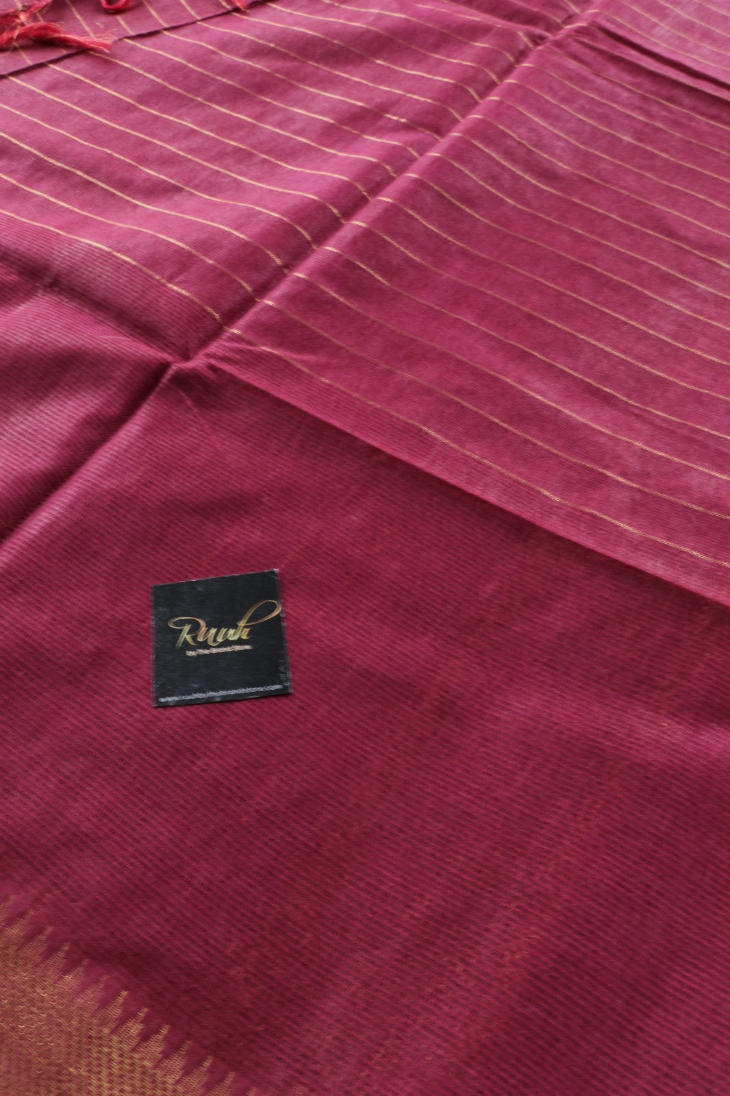 WINE SEMI SILK CHECK SAREE