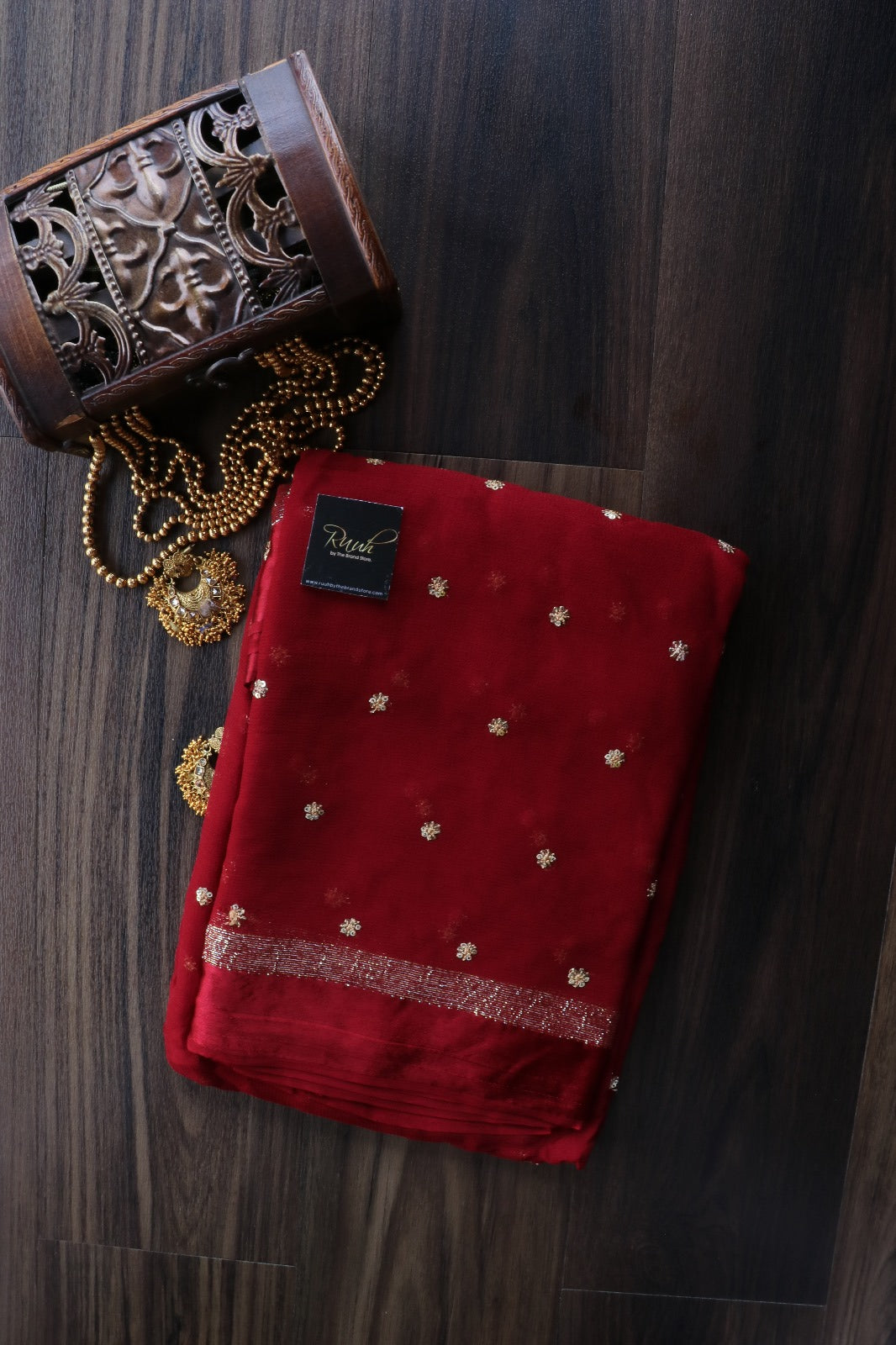 MAROON VISCOSE GEORGETTE SAREE