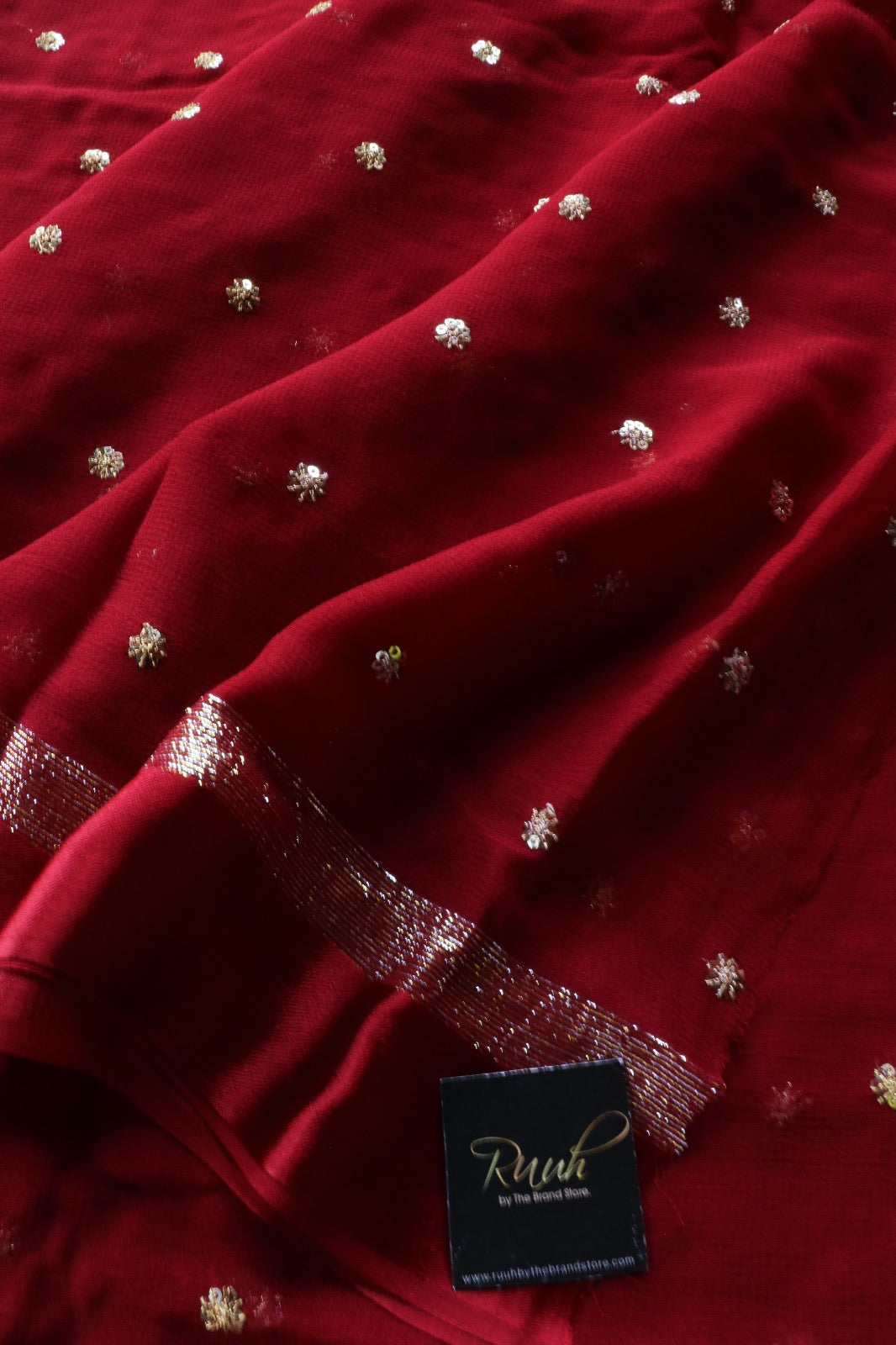MAROON VISCOSE GEORGETTE SAREE