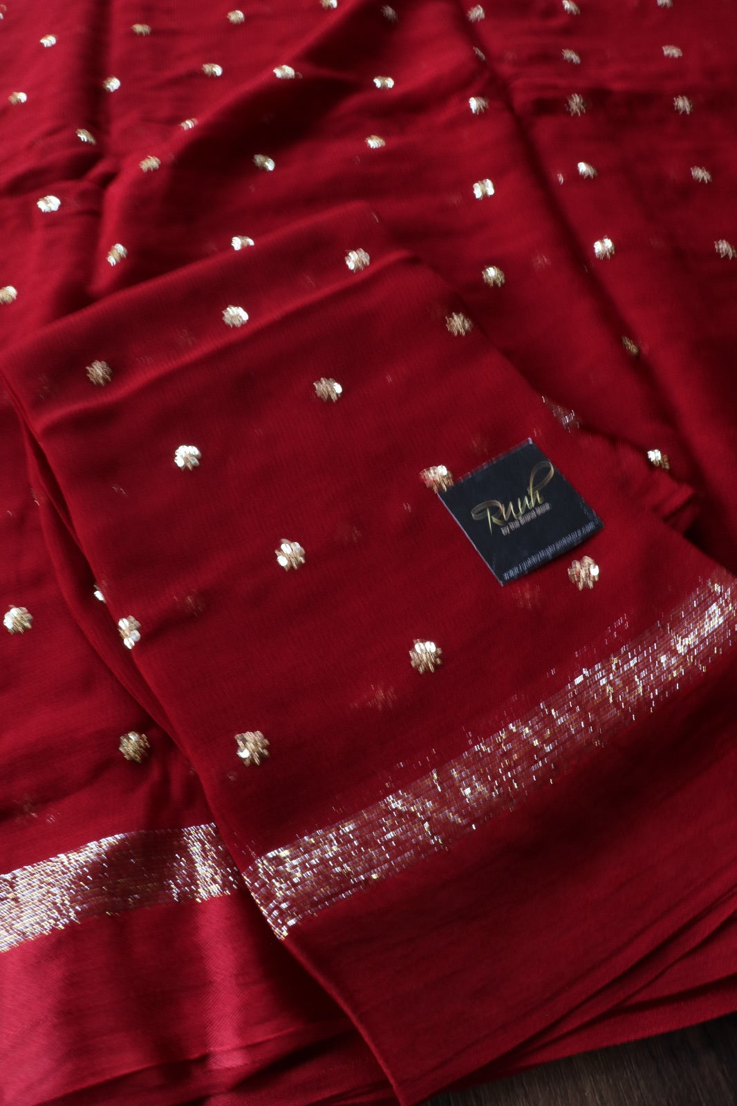 MAROON VISCOSE GEORGETTE SAREE