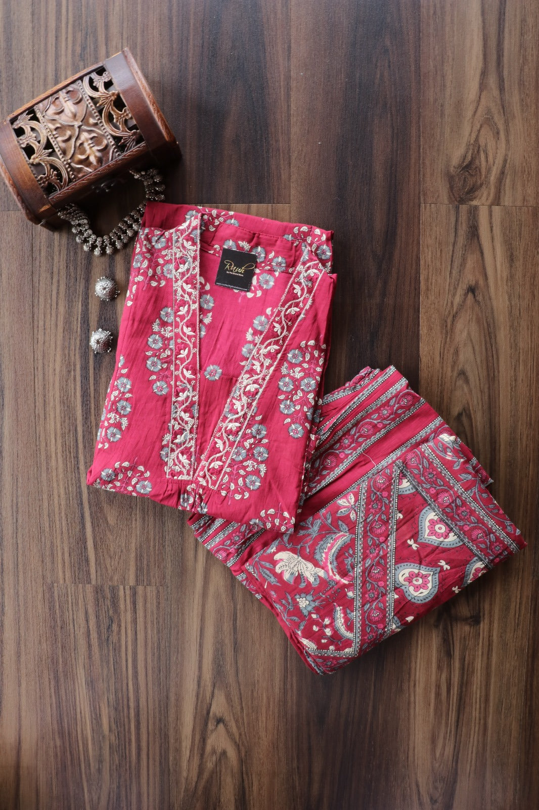 MAROON COTTON SALWAR SUIT SET