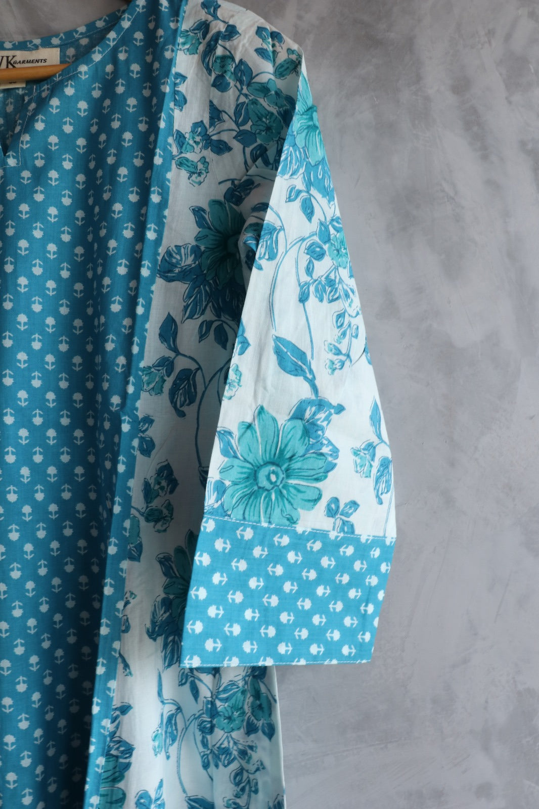 BLUE PANEL CUT LONG KURTA