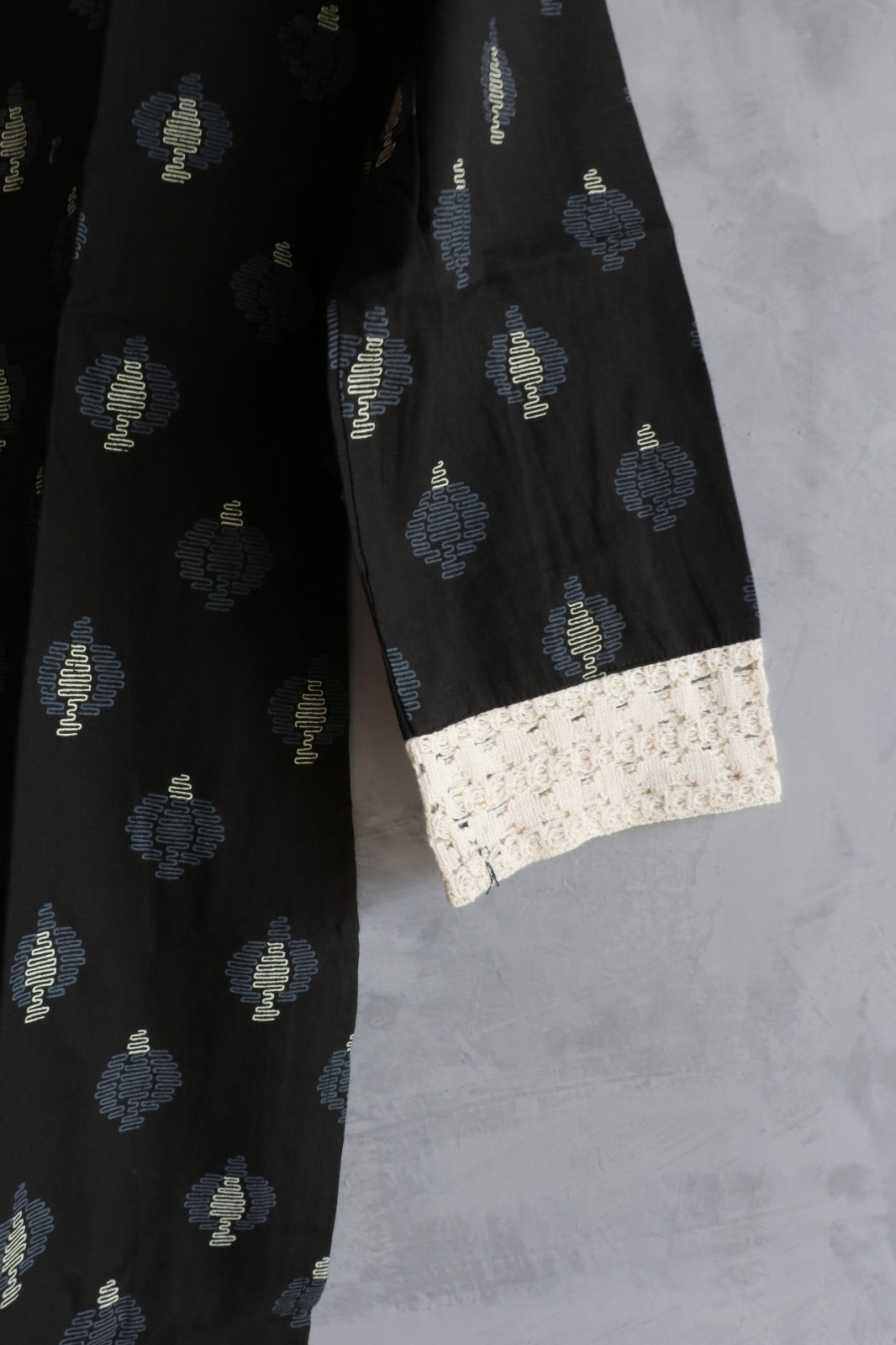 BLACK COTTON V NECK SALWAR SUIT SET