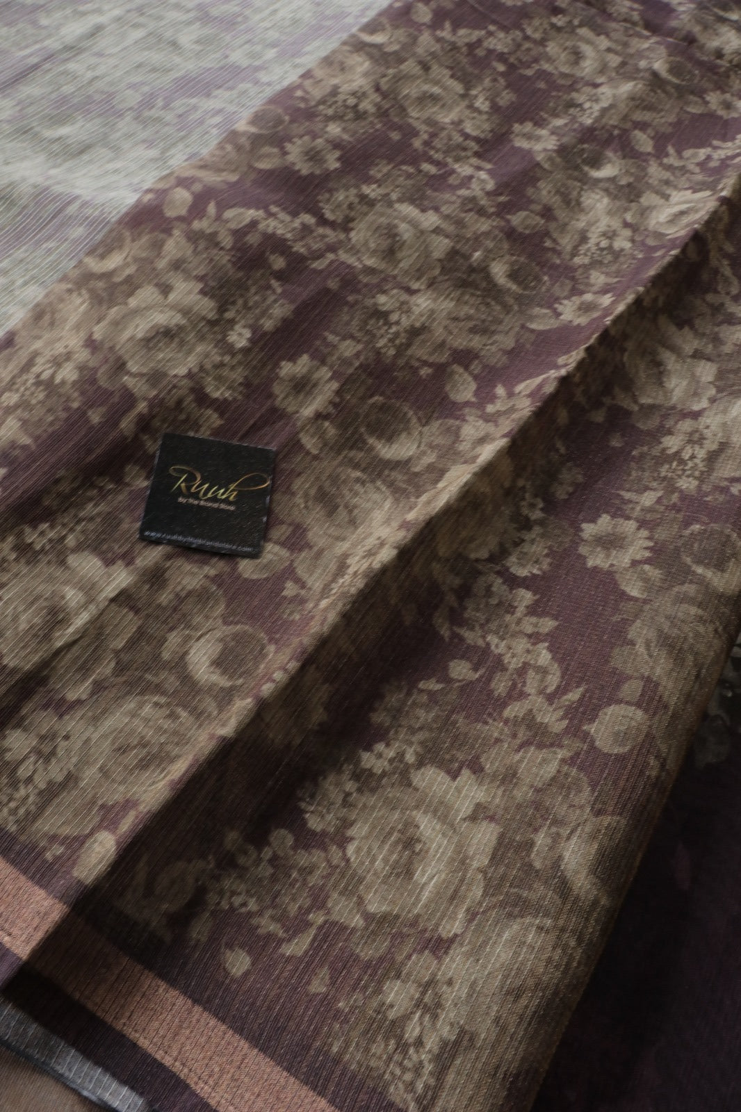 SEMI SILK SAREE WITH FLORAL PRINTS