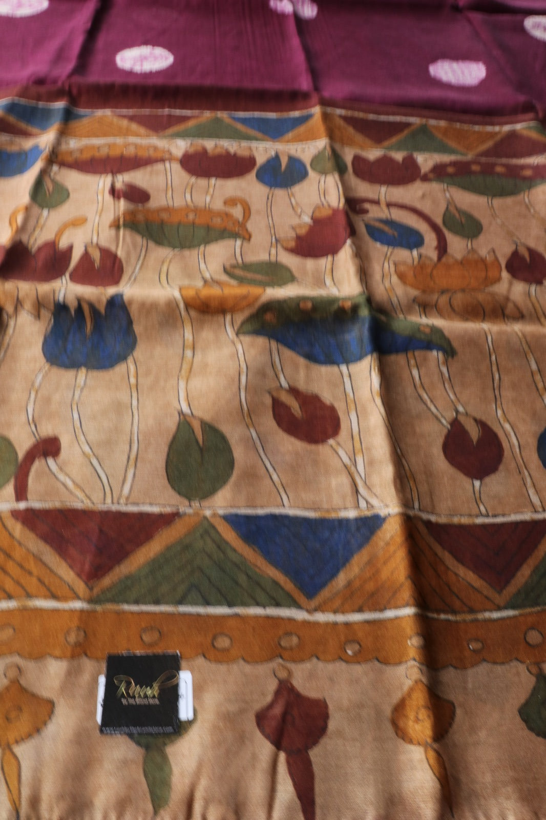 WINE SEMI LINEN SAREE