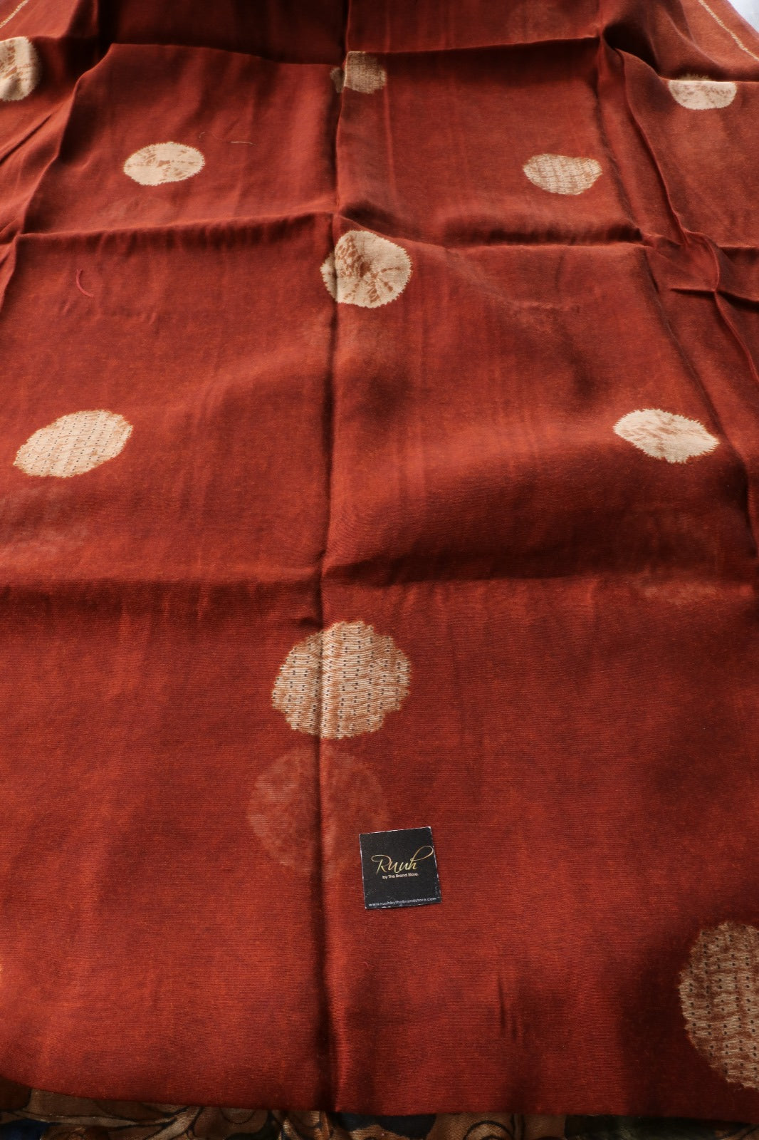 RUST BROWN SEMI LINEN SAREE