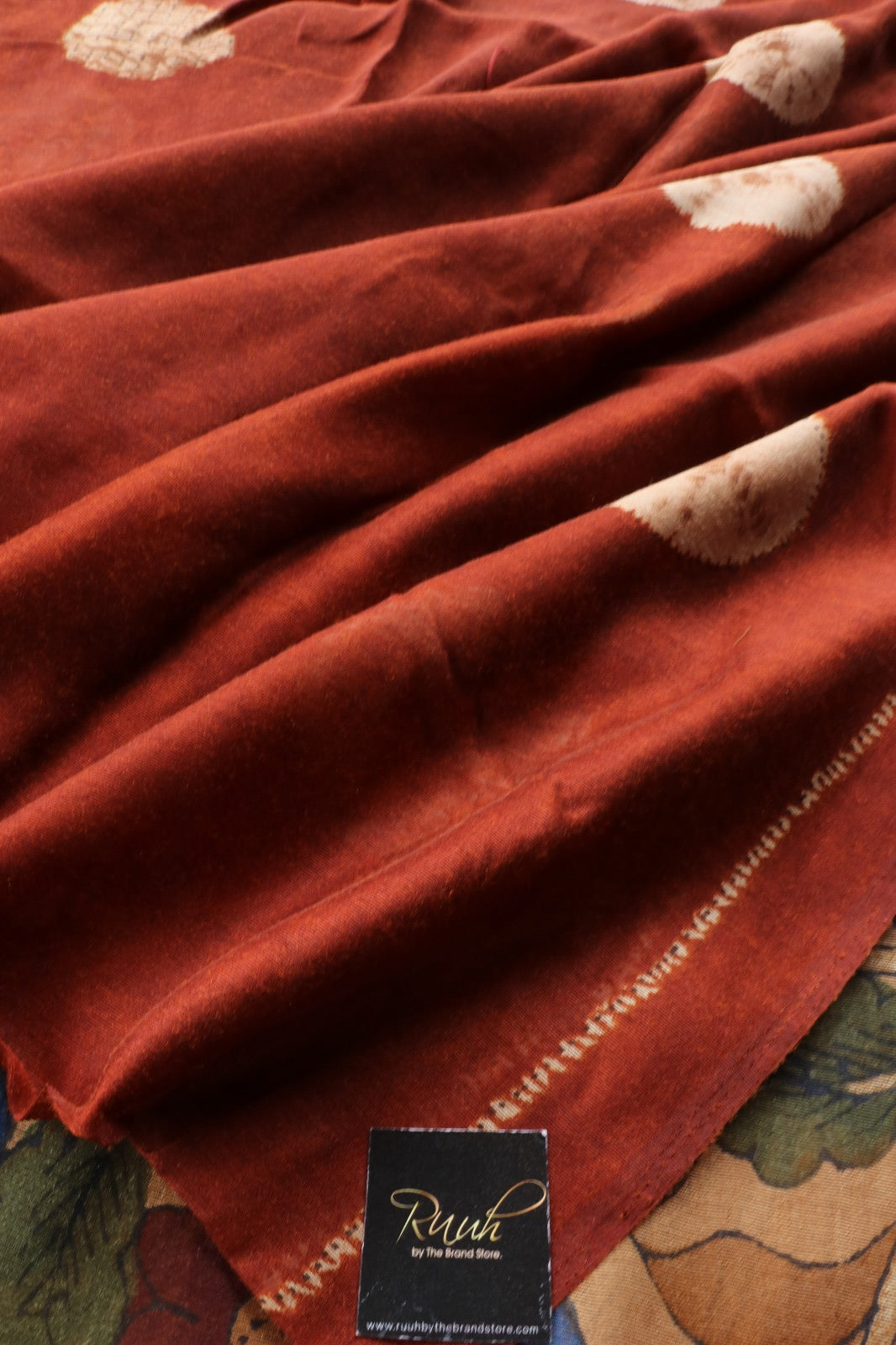 RUST BROWN SEMI LINEN SAREE