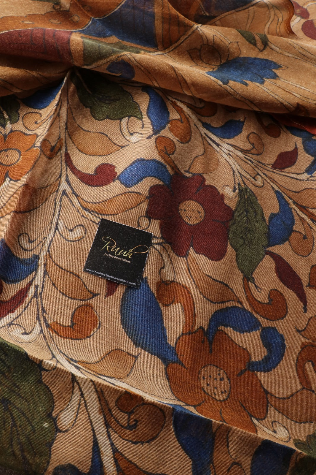 RUST BROWN SEMI LINEN SAREE