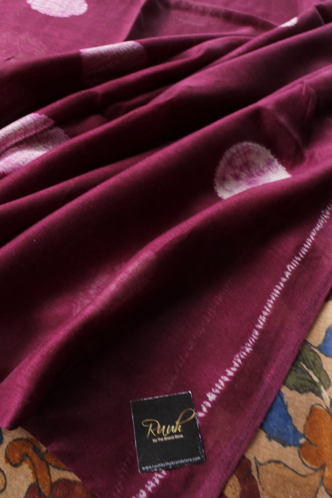 WINE SEMI LINEN SAREE
