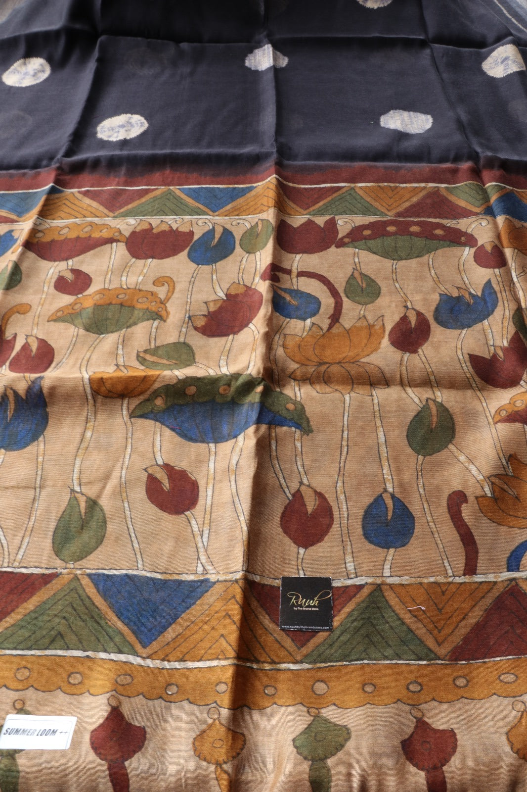 DARK GREY SEMI LINEN SAREE