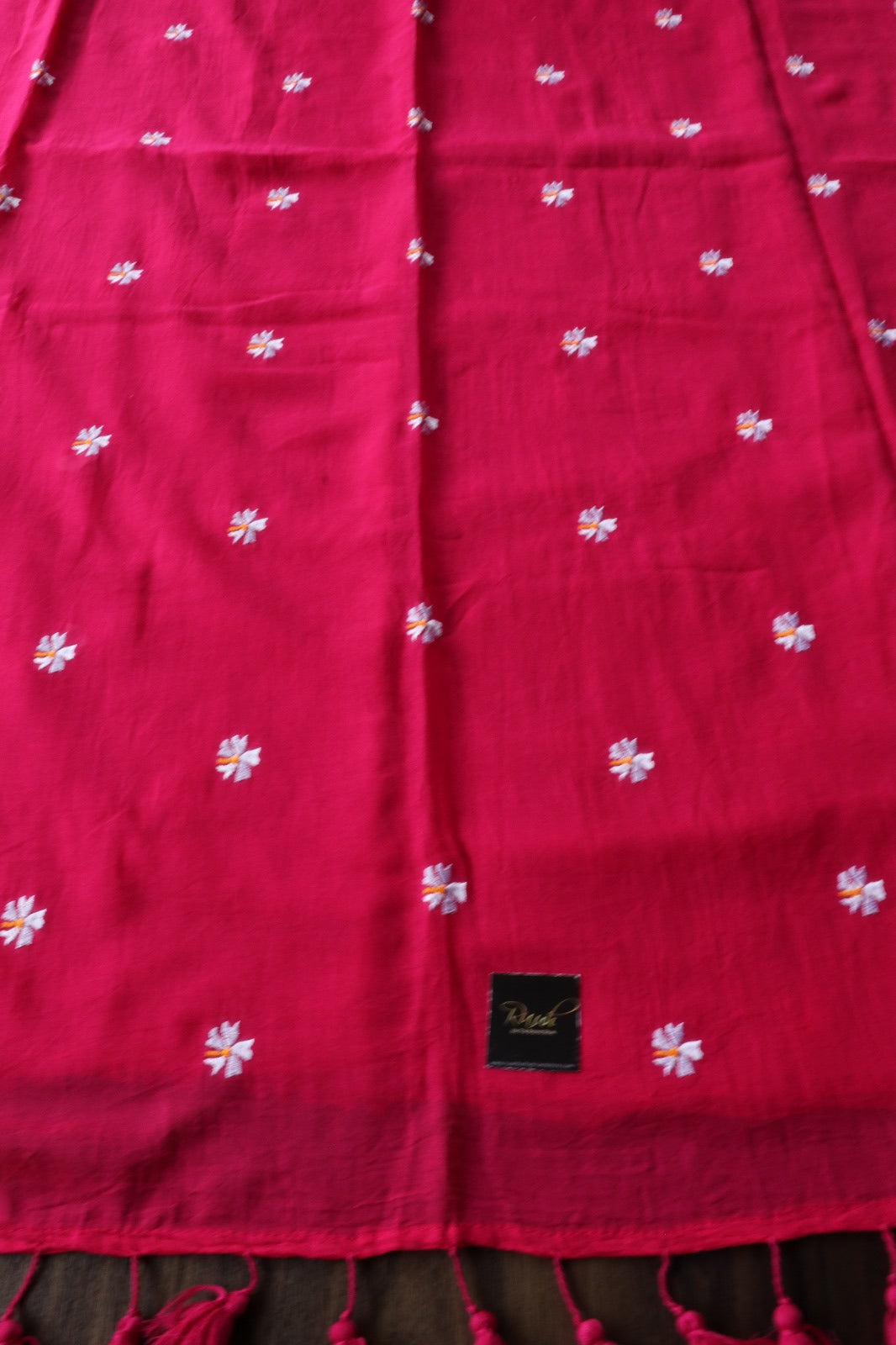 HOT PINK MULMUL PARIJAT EMBROIDERY