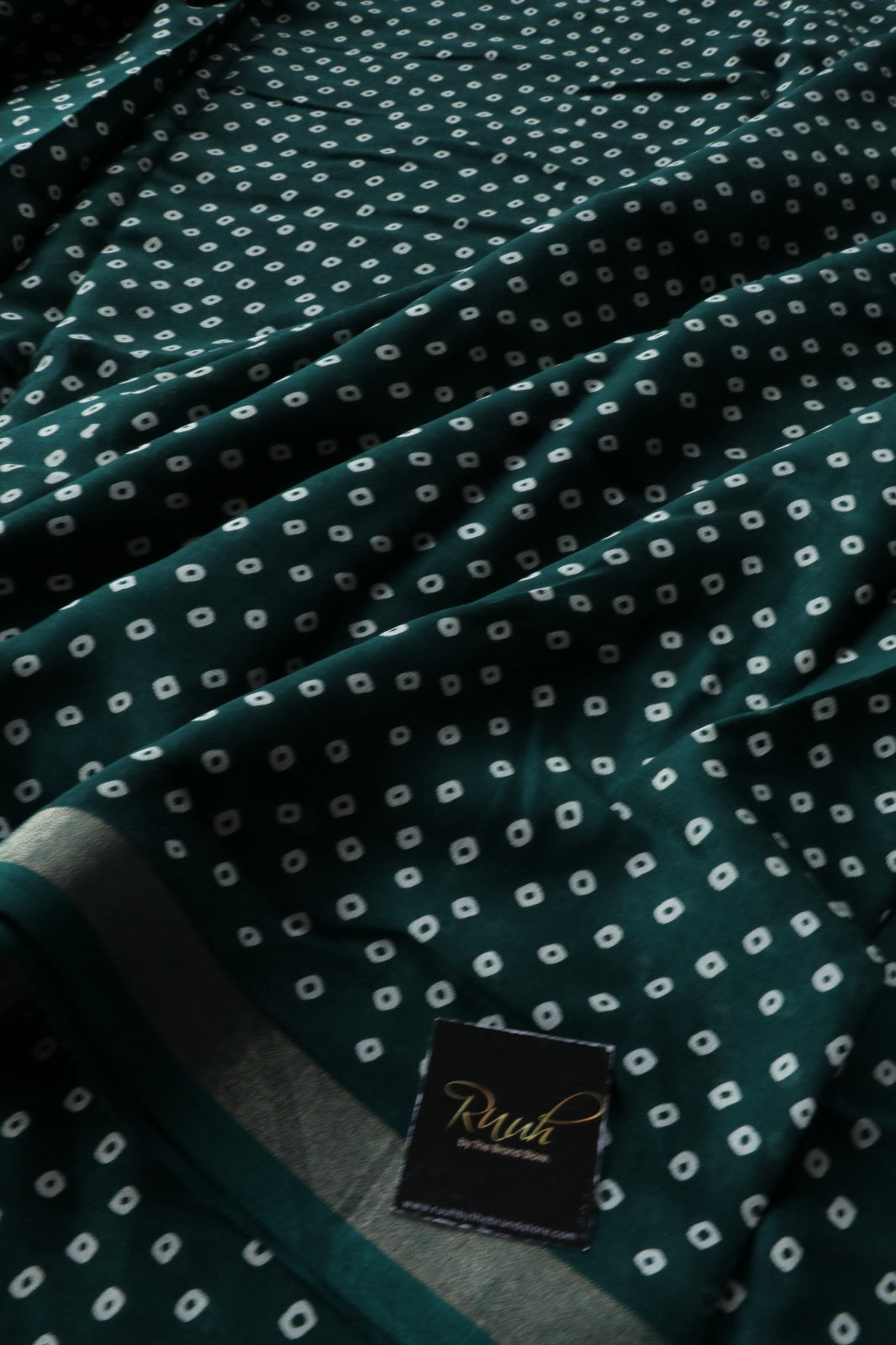 DARK GREEN COTTON MIX SAREE