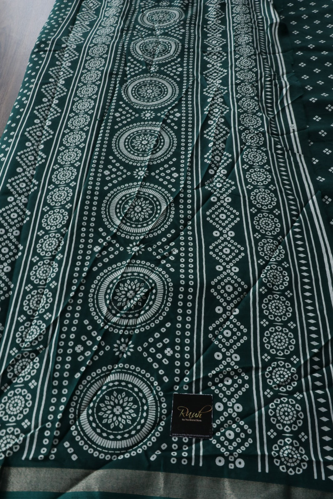 DARK GREEN COTTON MIX SAREE