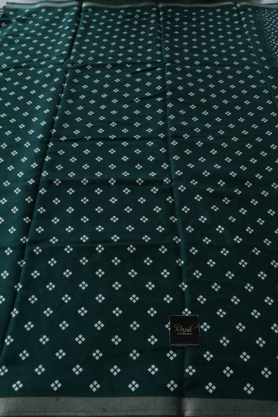 DARK GREEN COTTON MIX SAREE