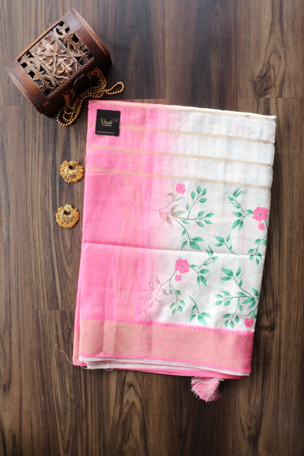 FLORAL PRINTED SEMI SILK SAREE