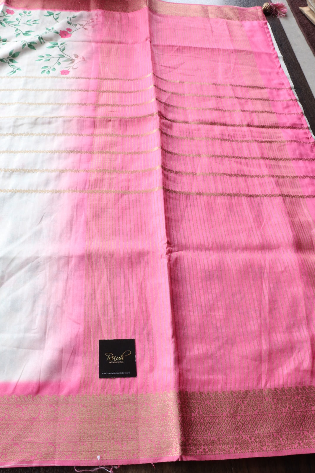 FLORAL PRINTED SEMI SILK SAREE