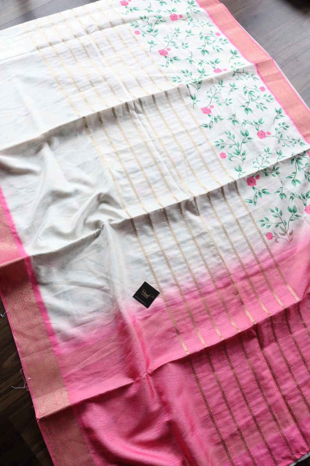 FLORAL PRINTED SEMI SILK SAREE