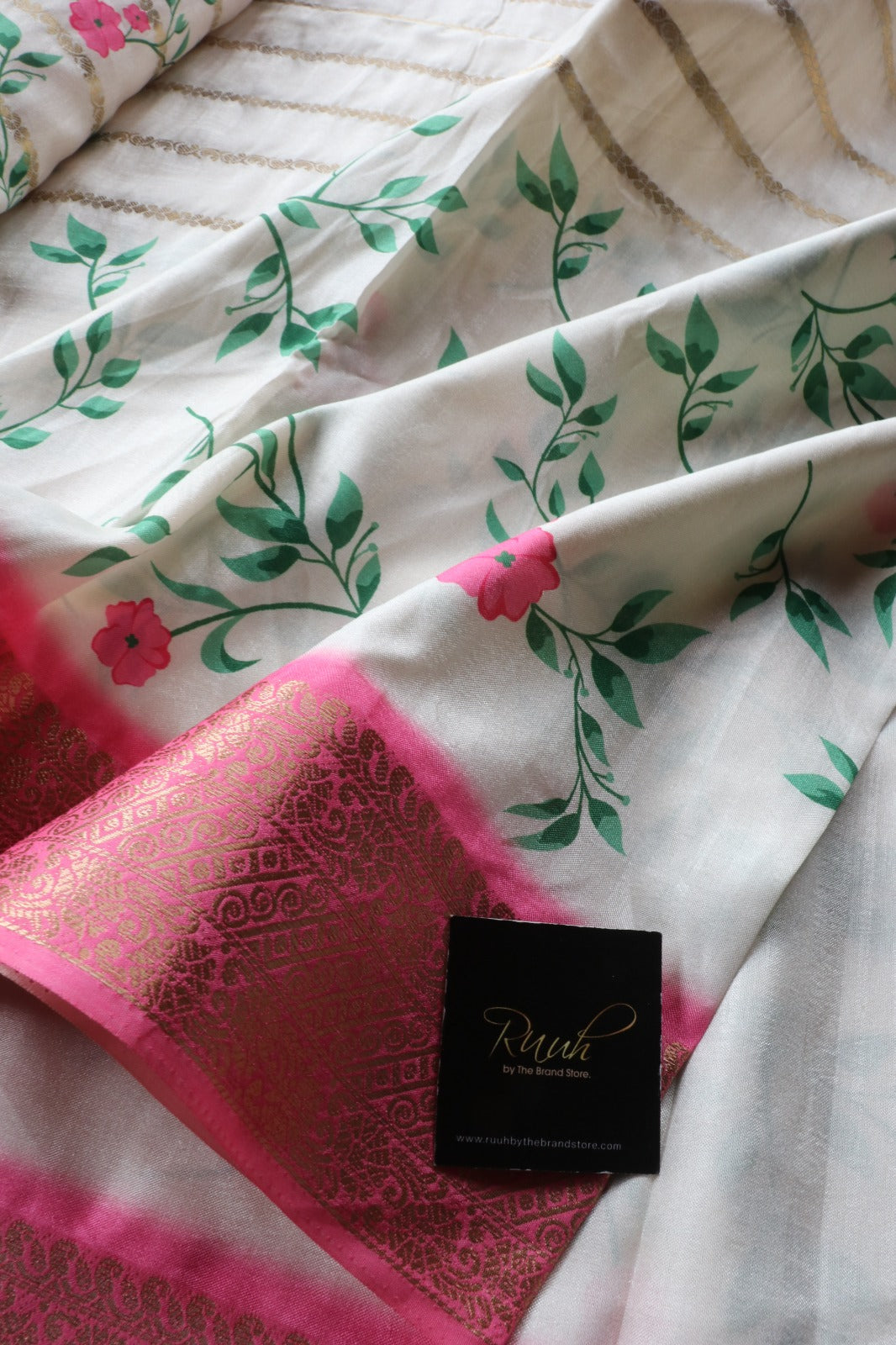 FLORAL PRINTED SEMI SILK SAREE