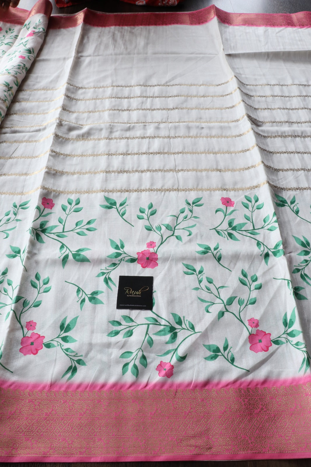FLORAL PRINTED SEMI SILK SAREE