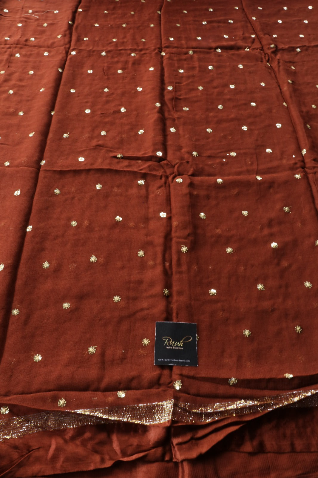 DARK BROWN VISCOSE GEORGETTE SAREE