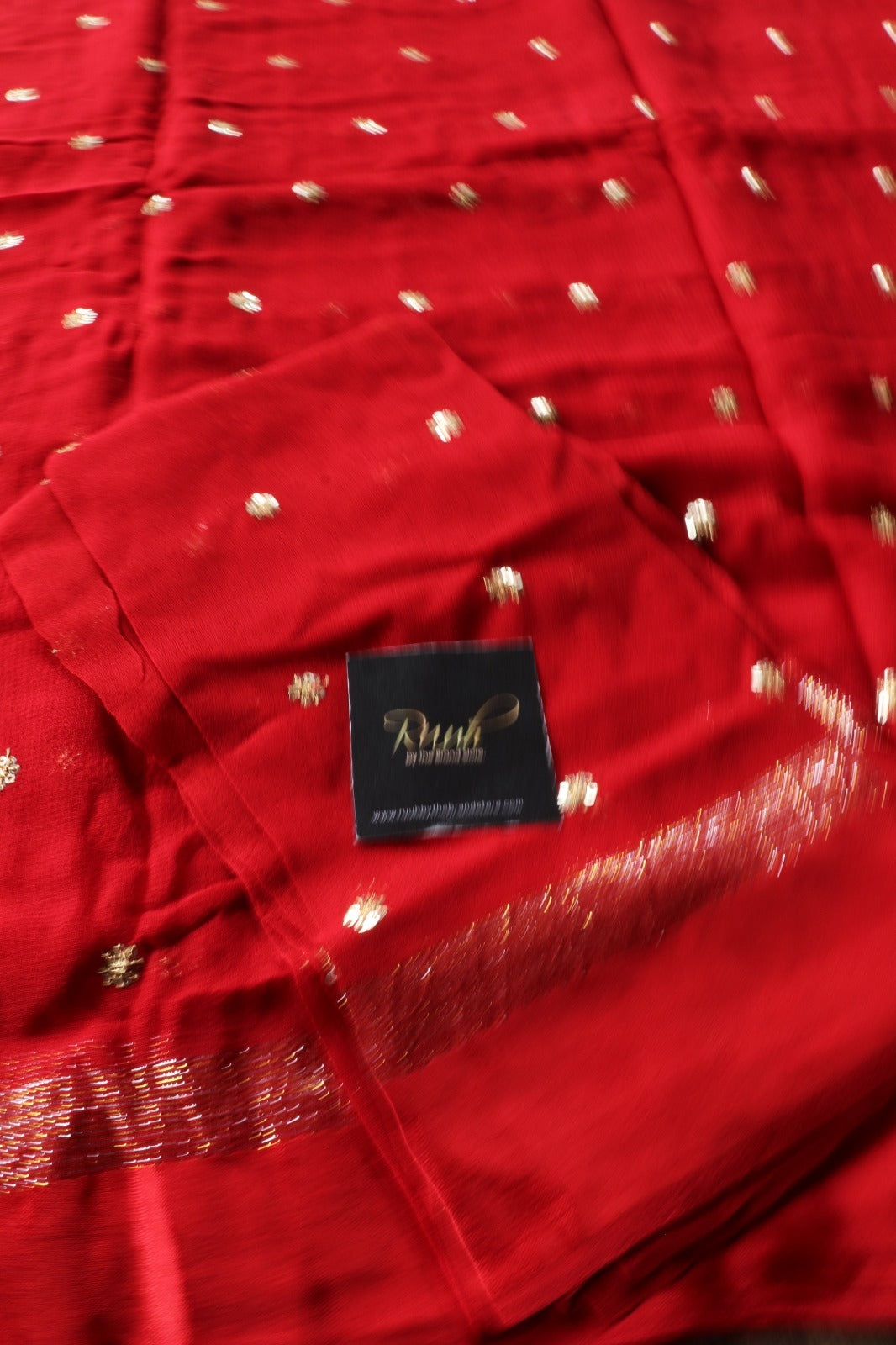 BRIGHT RED VISCOSE GEORGETTE SAREE