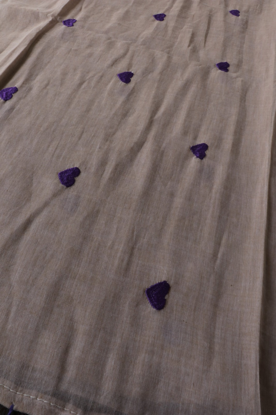 BLUE HEART EMBROIDERED MULMUL SAREE