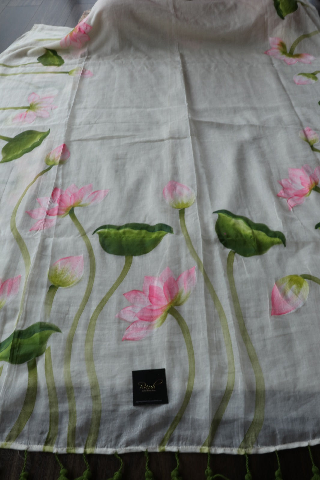 LOTUS HANDPAINTED MULMUL COTTON SAREE