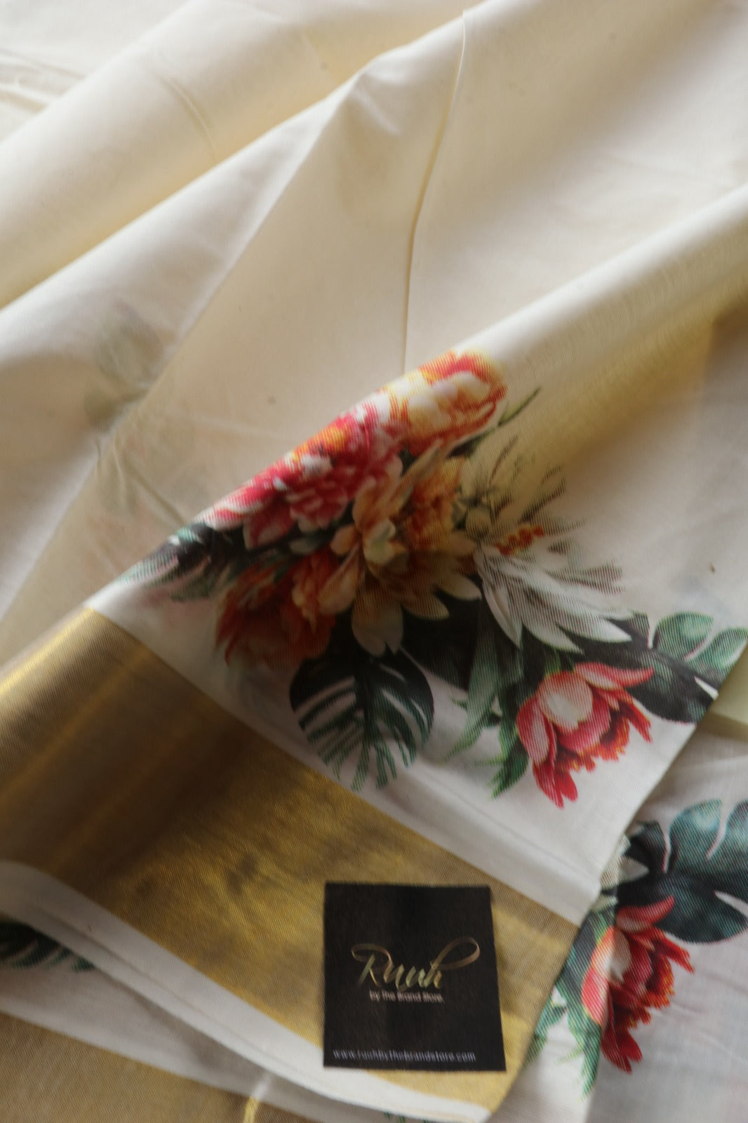 MULTI COLOUR FLORAL PRINTED KERALA COTTON SAREE