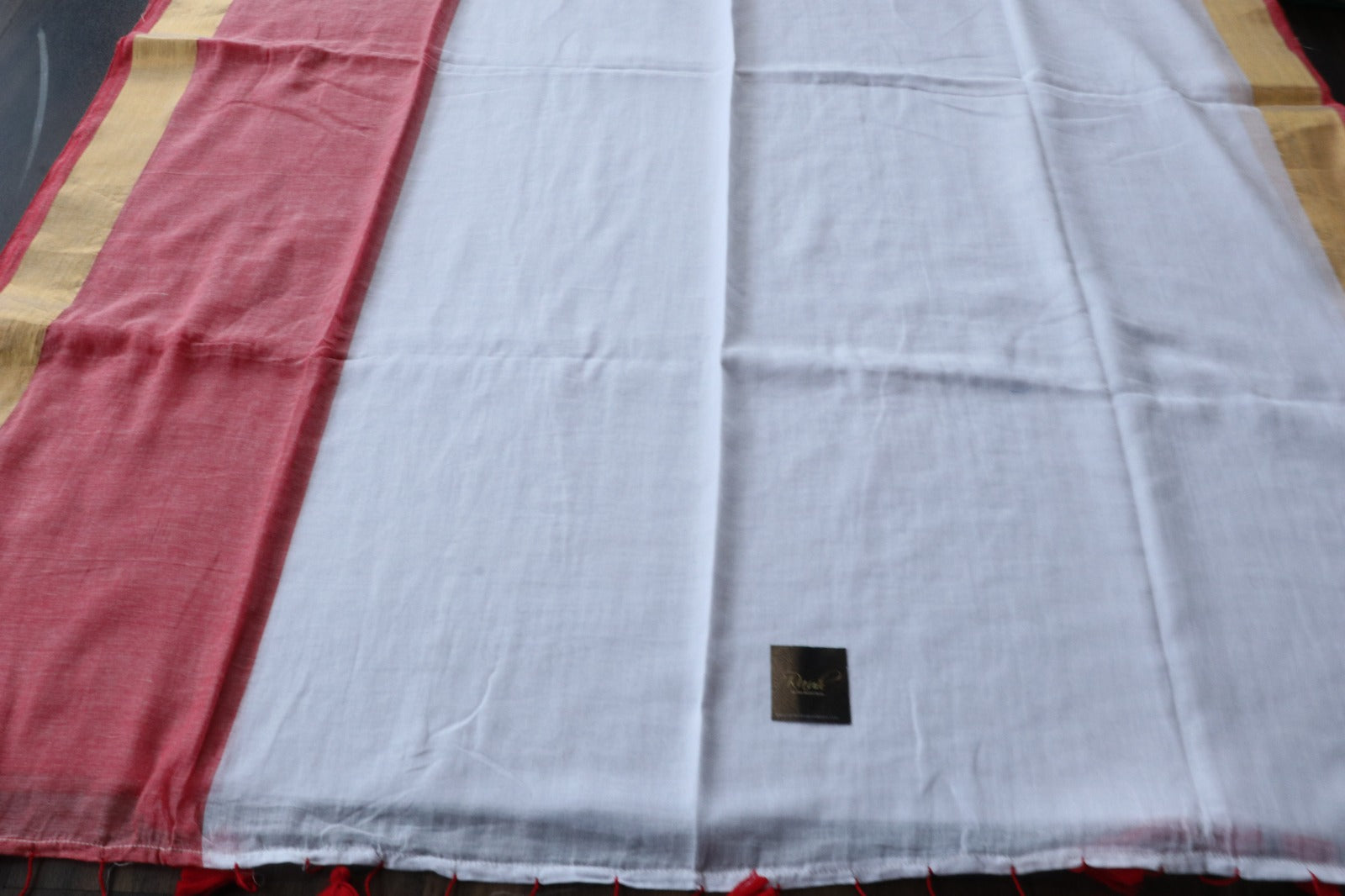 PINK - WHITE MULMUL SAREE
