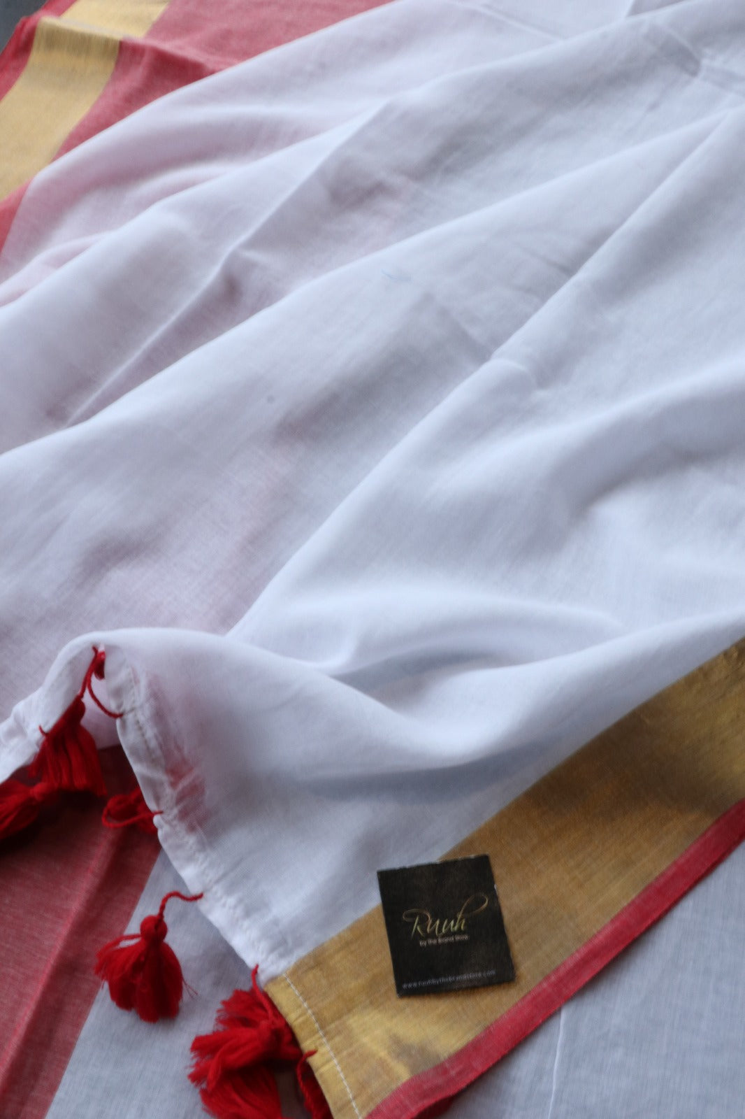 PINK - WHITE MULMUL SAREE