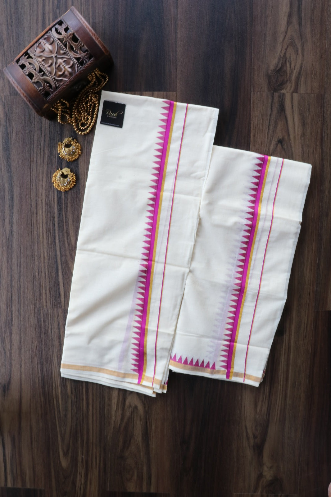 COLOUR TEMPLE BORDER COTTON SET MUND