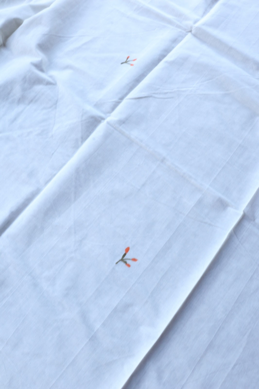SMALL FLORAL HANDPAINT ON KERALA COTTON SAREE -PEACH