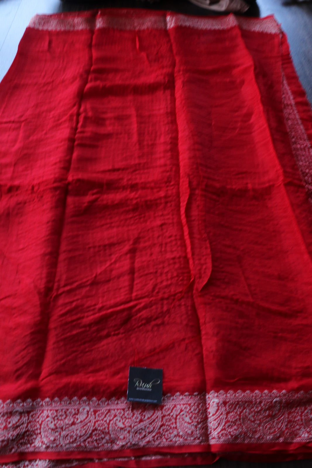 RED VISCOSE CHINNON SAREE