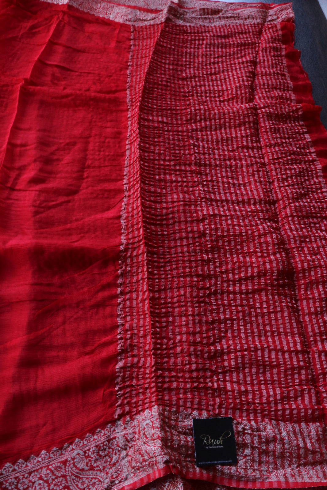 RED VISCOSE CHINNON SAREE
