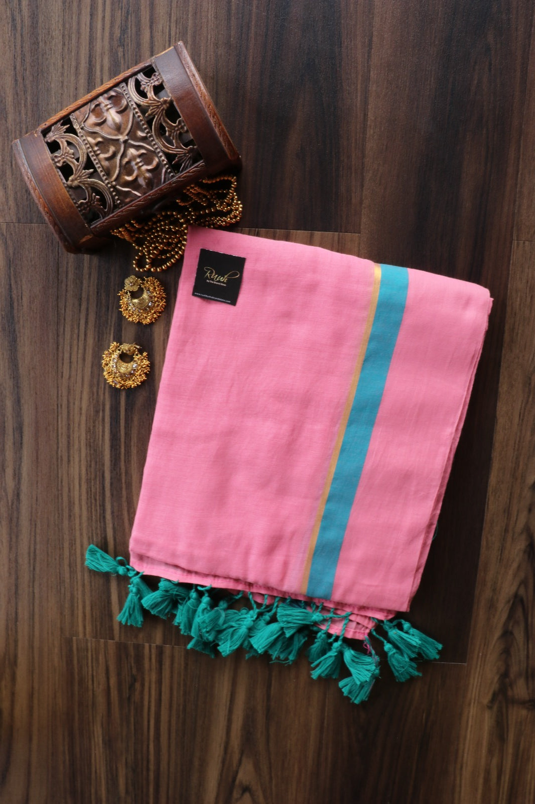 PINK MULMUL COTTON SAREE